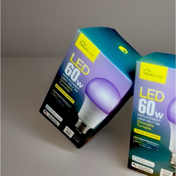 NIB 2x Treatlife WiFi Smart RGB LED Bulb Work W/ Alexa + Google Home 60W - Picture 2 of 4